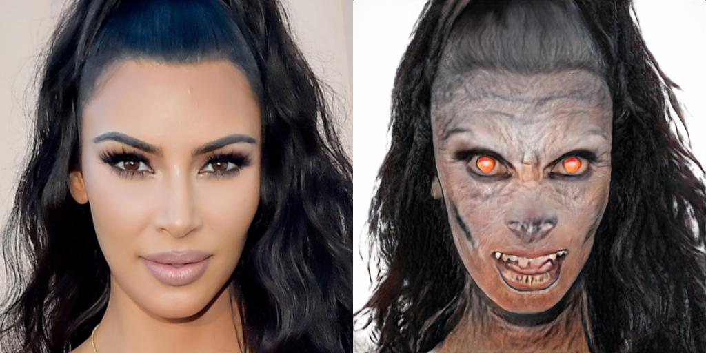 Kim Kardashian as a Werewolf